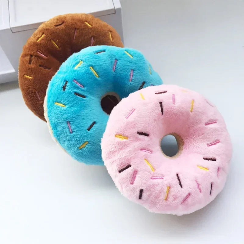 Plüsch Donut Hundespielzeug – Weiches Quietschendes Kauspielzeug für Hunde Kaufschwan®