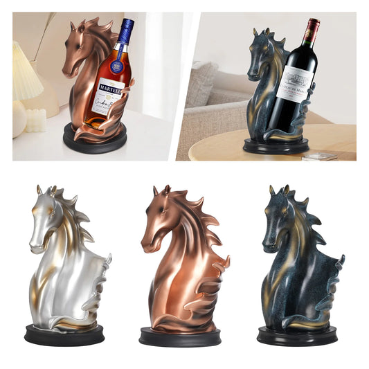 Pferdeskulptur Weinflaschenhalter – Eleganter Flaschenständer | Multifunktionaler Weinregal & Wohn-Deko Halter Kaufschwan®