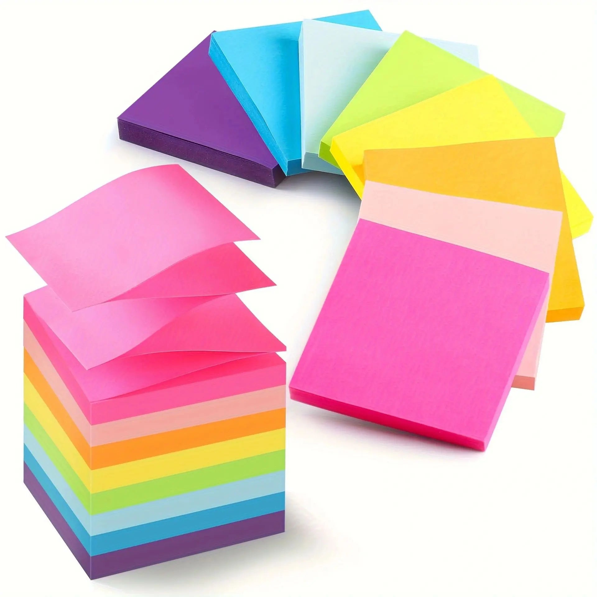 400 Seiten Sticky Notes – 8-Farbige Haftnotizen | Planer Sticker & Notizblöcke für Schule und Bürobedarf Kaufschwan®