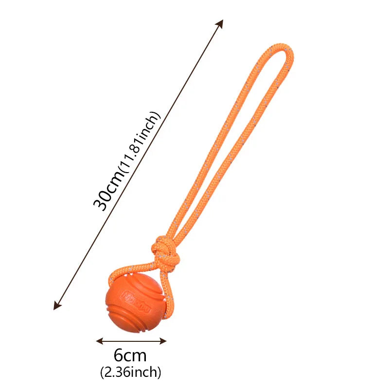 Hund Trainingsball mit Seil – Baumwoll Seilspielzeug zum Ziehen und Werfen Kaufschwan® Orange L