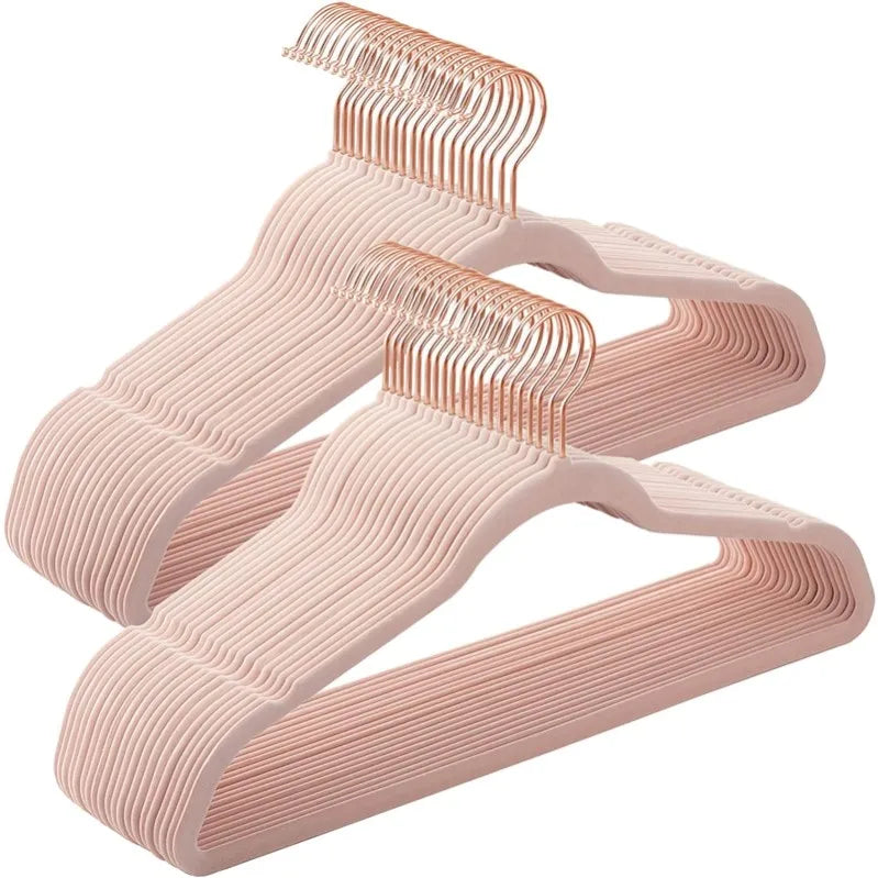 50er Set Kleiderbügel - Anti Rutsch Samt Kleiderbügel – Japanischer Stil für Kleider und Mäntel