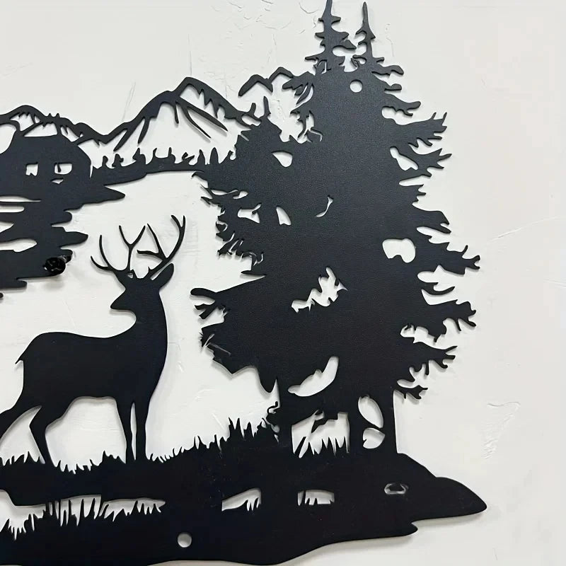 Metall Hirsch Wald Wandbild – Schmiedeeisen Moderne Minimalistische Dekoration Kaufschwan®