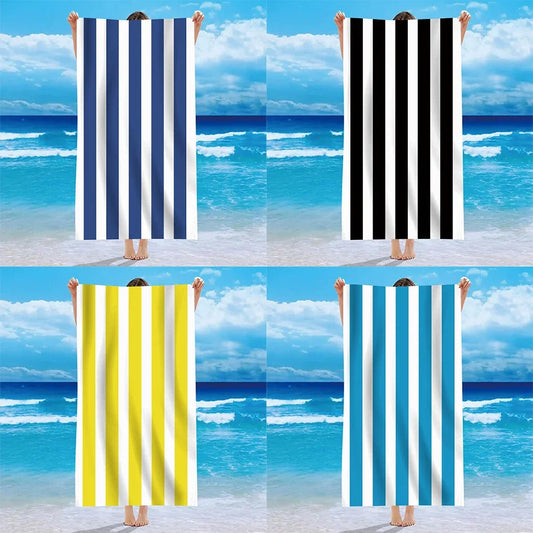 Mehrfarbige Gestreifte Strandtücher – Weiche & Saugfähige Handtücher für Strand, Bad & Pool | Bunte Sommer Handtücher für Sonnige Tage Kaufschwan®