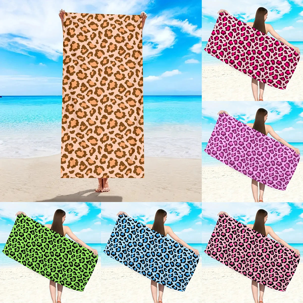 Modisches Strandtuch mit Leopardenmuster – Schnell Trocknend & Saugfähig | Multifunktionales Mikrofaser Handtuch für Sport, Schwimmen & Yoga Kaufschwan®