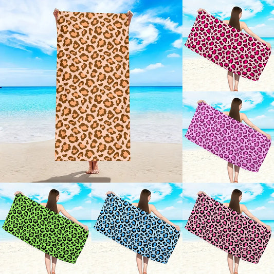 Modisches Strandtuch mit Leopardenmuster – Schnell Trocknend & Saugfähig | Multifunktionales Mikrofaser Handtuch für Sport, Schwimmen & Yoga Kaufschwan®