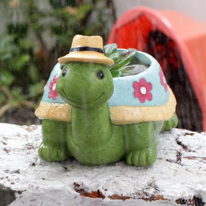 Cartoon Tier Sukkulenten Blumentopf – Niedlicher Schildkröten Pflanztopf | Desktop Wohndeko Ornament Garten Pflanzgefäß Kaufschwan®