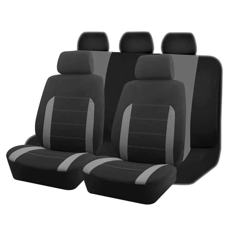 Universelle Autositzbezüge – Komplettset für Auto, SUV, LKW & Van – Strapazierfähig, Atmungsaktiv & Leicht zu Montieren Kaufschwan® Grau 5-Sitzer
