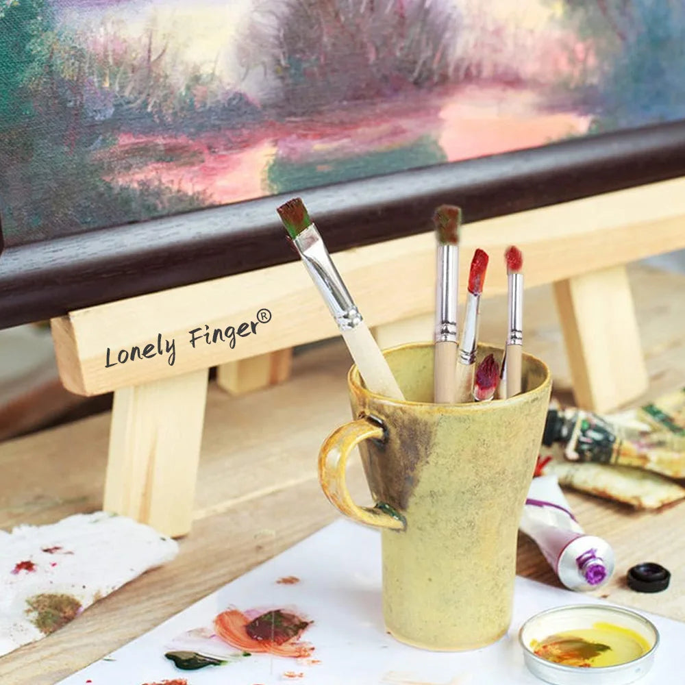 Holz Schablonenpinsel Set – Naturborsten Pinsel für Acryl-, Öl- und Aquarellmalerei Kaufschwan®