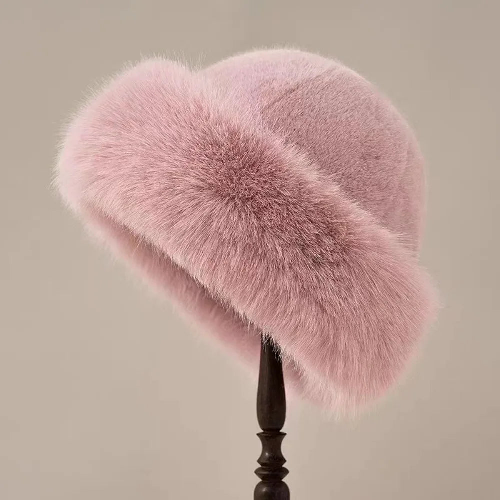 Damen Flauschige Mütze – Warme Wintermütze | Plüsch Mütze für Kalte Schneetage Kaufschwan® Rosa
