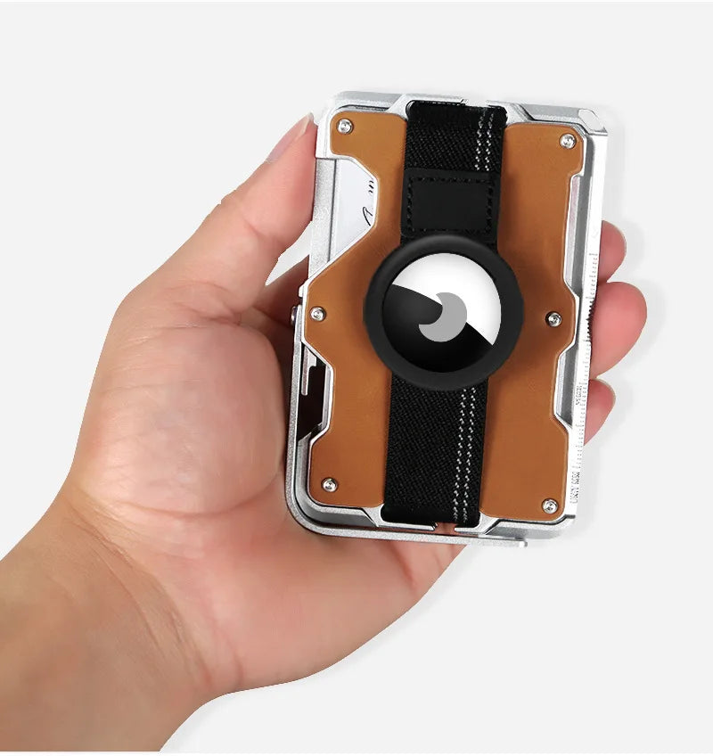 Aluminiumlegierung Carbonfaser MagSafe Wallet – 5-in-1 Multifunktionaler Kartenhalter mit Ständer, Griff, Flaschenöffner & RFID Schutz Kaufschwan®