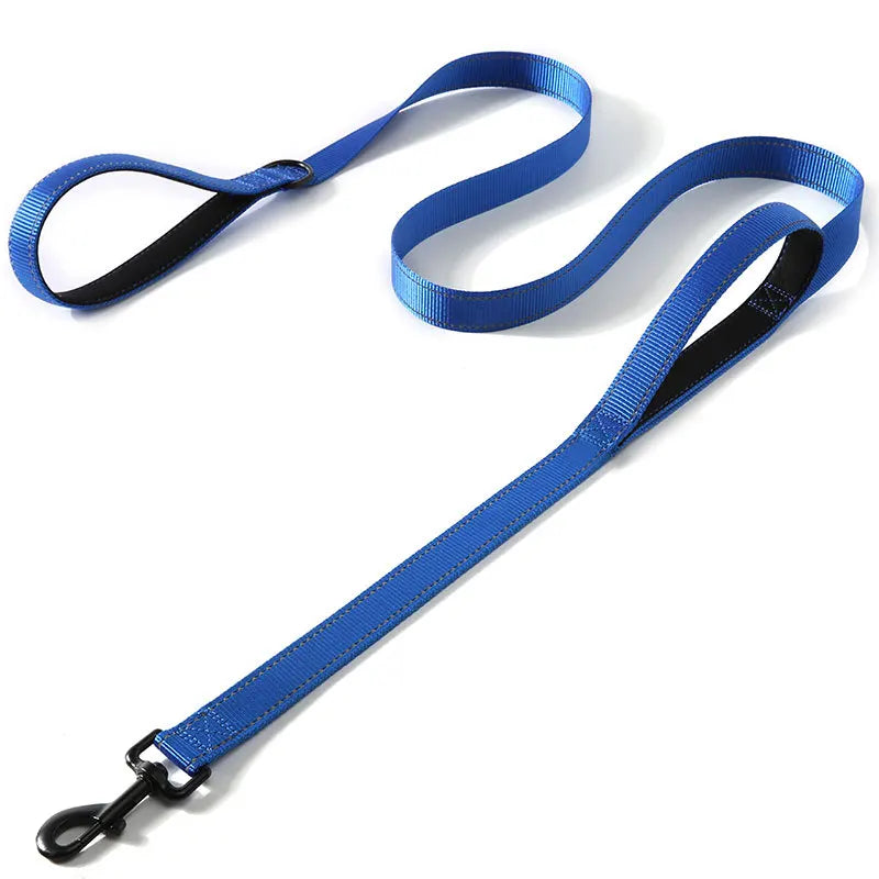 Doppelt Griff Hundeleine Nylon Heavy Duty 1.2/1.5/1.8m Trainingsleine Kontrollleine für Hunde Katzen Kaufschwan® Blau 2.5x180cm