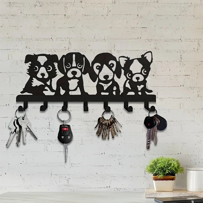 Eleganter Wandhaken im Hunde-Design – Künstlerische Wanddeko aus Metall | Einfach zu Montieren für Jacken, Hüte, Handtücher & Schlüssel Kaufschwan®