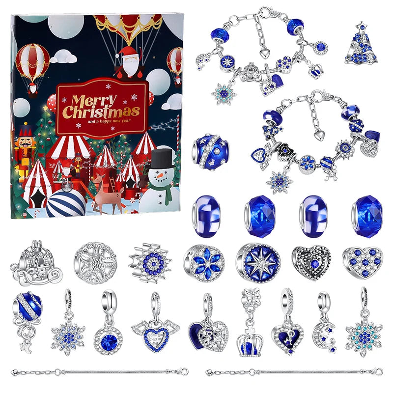 Schmuck-Adventskalender für Kinder – Weihnachtskalender mit Perlen-Bastelset, Armbändern & Weihnachtsmann-Überraschungen