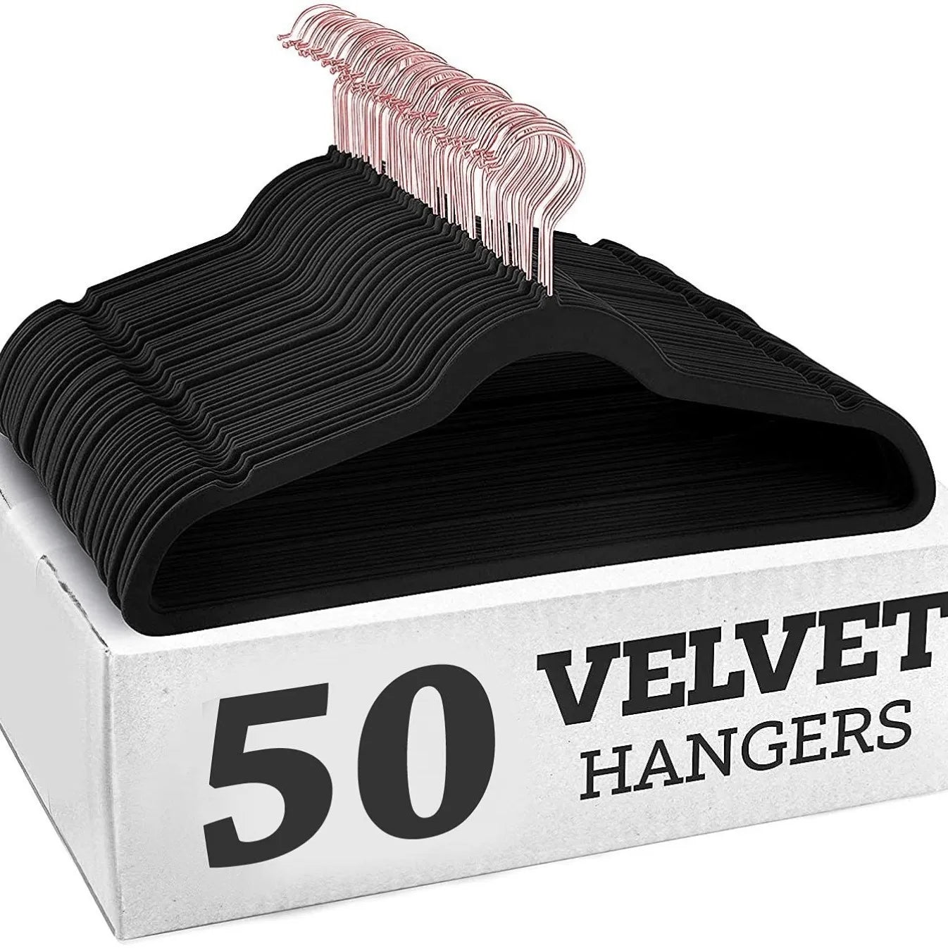 50er Set Kleiderbügel - Anti Rutsch Samt Kleiderbügel – Japanischer Stil für Kleider und Mäntel