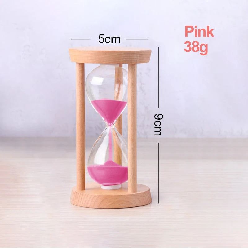 Holz Sanduhr Timer – Kreative Schreibtisch Dekoration & Moderne Wohn Sanduhr Geschenkidee Kaufschwan® Rosa 3 Minuten