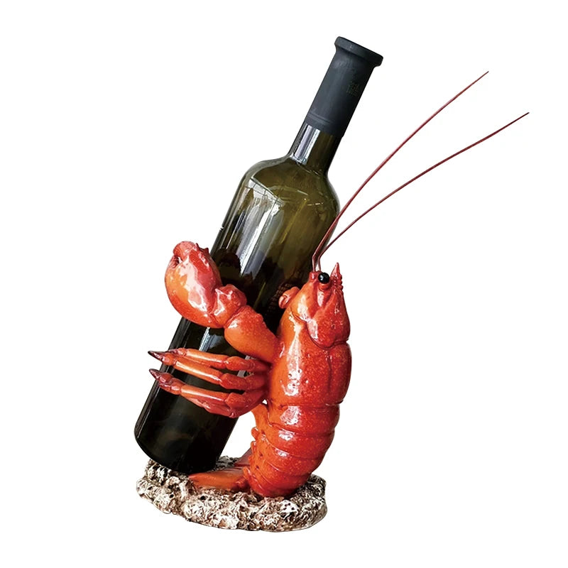 Hummer Weinflaschenhalter – Harz Langusten Flaschenständer | Maritime Küchen- & Bar Dekoration | Meeres-Themen Ornament Kaufschwan®
