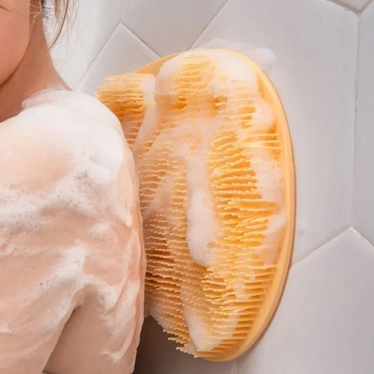 Silikon Dusch Massage Matte – Rutschfeste Fuß & Rücken Reinigungs- und Peelinghilfe Kaufschwan® Orange