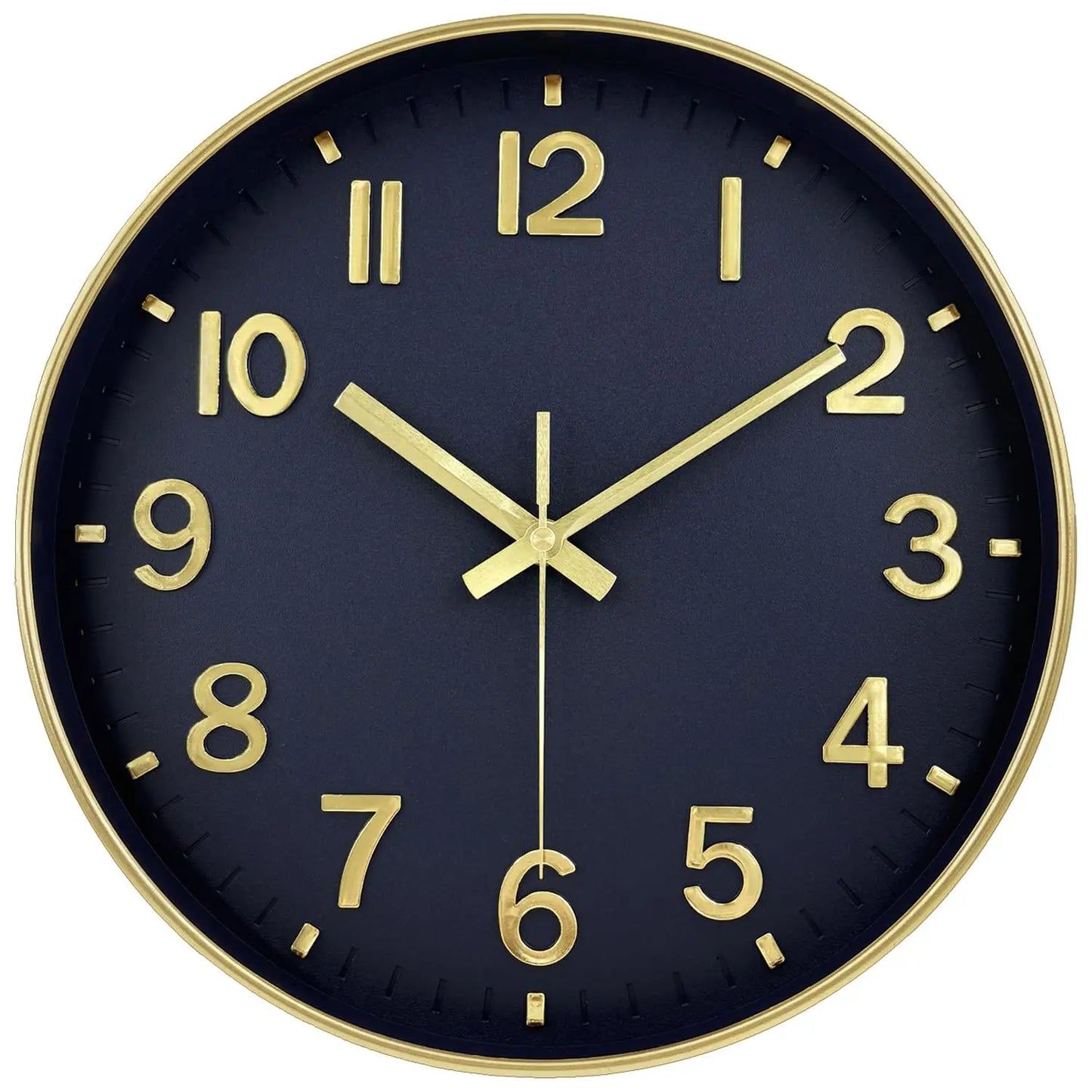 3D Zahlen Quarz Wanduhr – Leise Moderne Deko Uhr Kaufschwan® Dunkelblau 8 Zoll