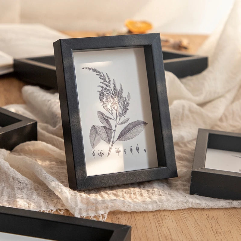 Holz Bilderrahmen – Wand- und Tischdisplay für Wohn- und Büro Dekoration Kaufschwan® Schwarz 8.9x12.7cm
