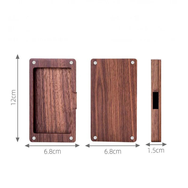 Holz Visitenkartenetui – Tragbarer Kartenhalter aus Walnussholz mit Magnetverschluss | ID & Namenskartenhülle für Damen & Herren Büro Kaufschwan®