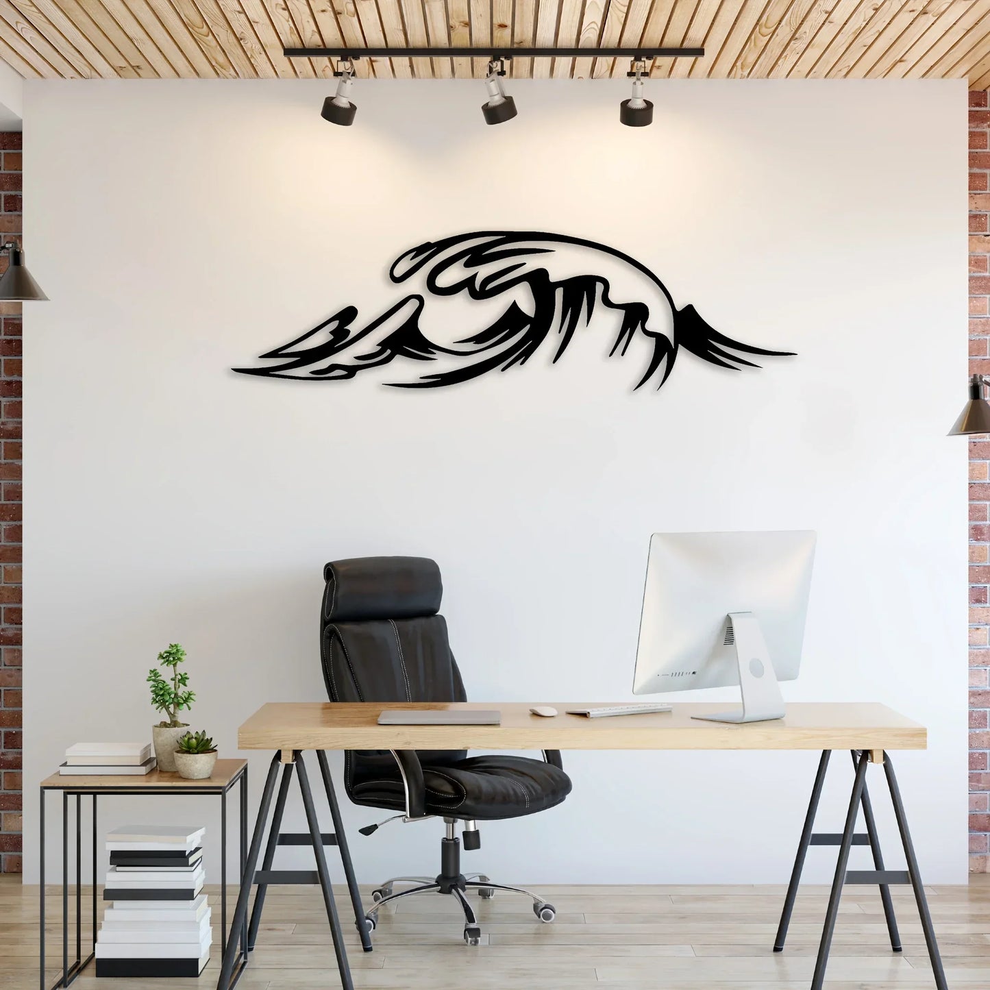 Meereswelle Metall Wandbild – Rostfreie Eisen Hängedekoration Kaufschwan®