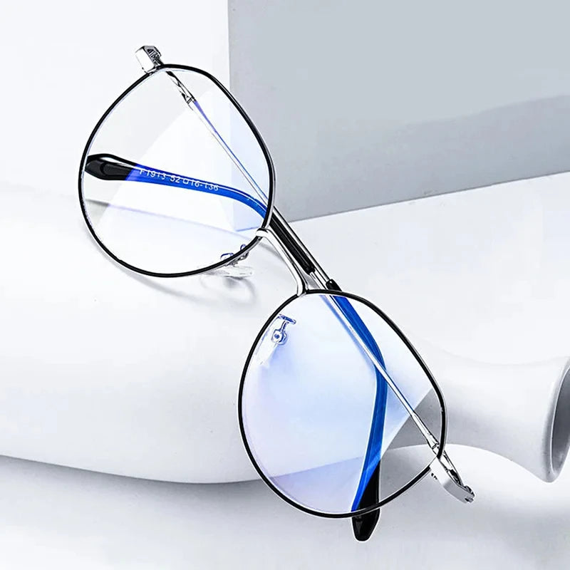 Metall Rund Anti-Blau-Licht Brille – Klassische Transparente Fassung für Damen & Herren | Quadratische Computerbrille Oculos Feminino Kaufschwan®