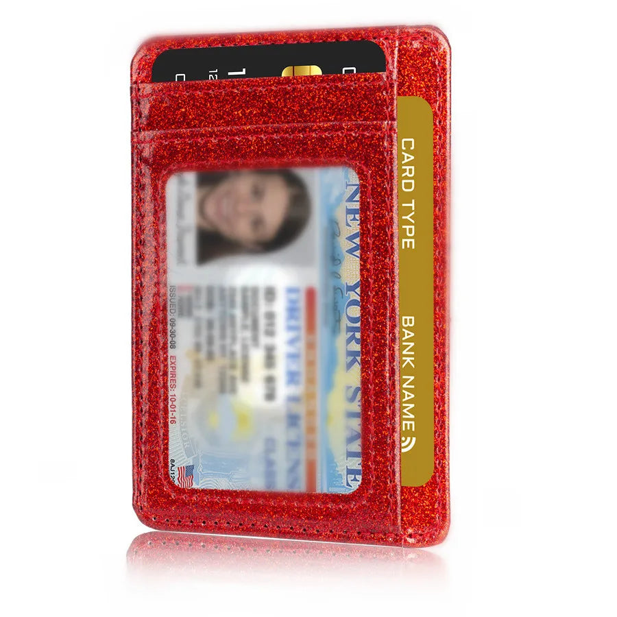 Glänzende Schlanke Minimalistische Geldbörse – RFID Schutz ID Kartenhalter Fronttaschen Kreditkartenetui für Frauen & Mädchen Kaufschwan®
