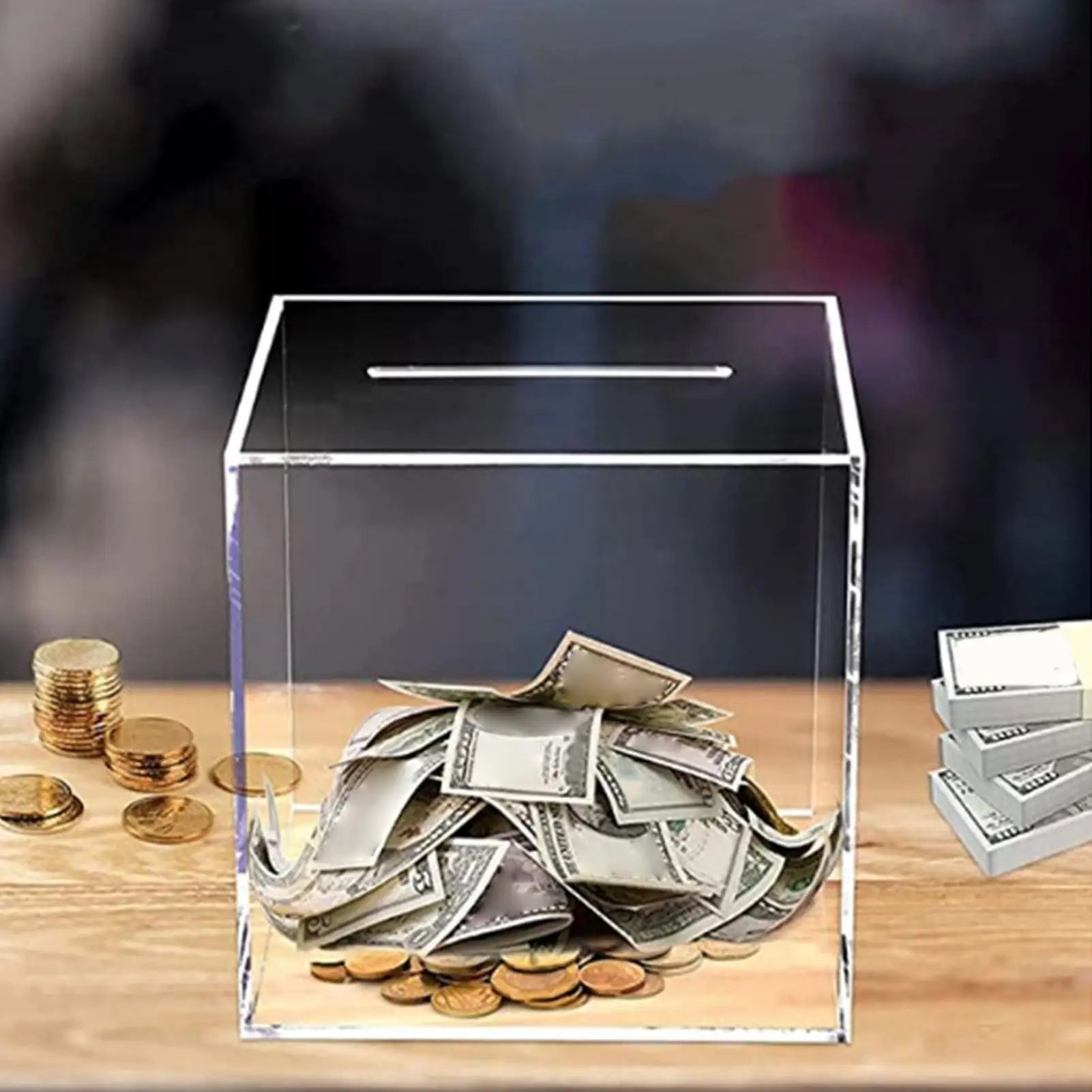 Transparente Acryl Spardose – Nicht Öffnendes Sparglas für Bargeld und Münzen Kaufschwan®