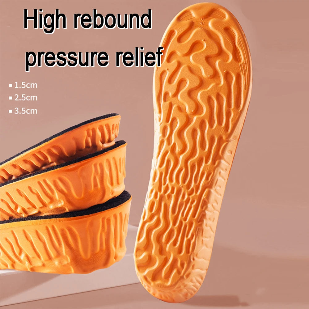 Unsichtbare Erhöhungseinlagen (1,5–3,5 cm) | Orange EVA Memory Foam Sport Einlegesohlen – Atmungsaktiv & Bequem für Herren Kaufschwan®