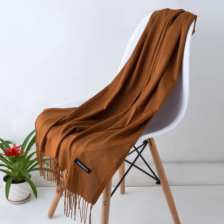 Damen Pashmina Schal | Weich wie Kaschmir | Schal, Reise- & Büro-Accessoire Kaufschwan® Orange 70x200CM