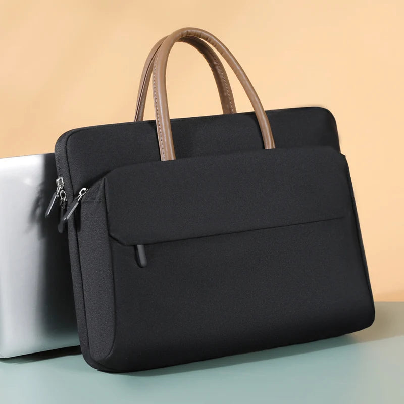 Wasserdichte Laptop Tasche – Tragbare Notebook Handtasche & Schützende Aktentasche für MacBook & Laptops Kaufschwan® Schwarz 15-16 Zoll