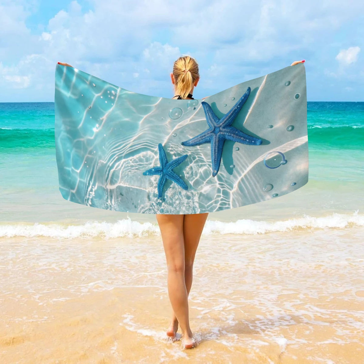 Strandtuch mit Ozean-Motiv – Schnell Trocknendes Mikrofaser Handtuch | Multifunktionales Handtuch für Sport, Schwimmen & Fitness Kaufschwan®