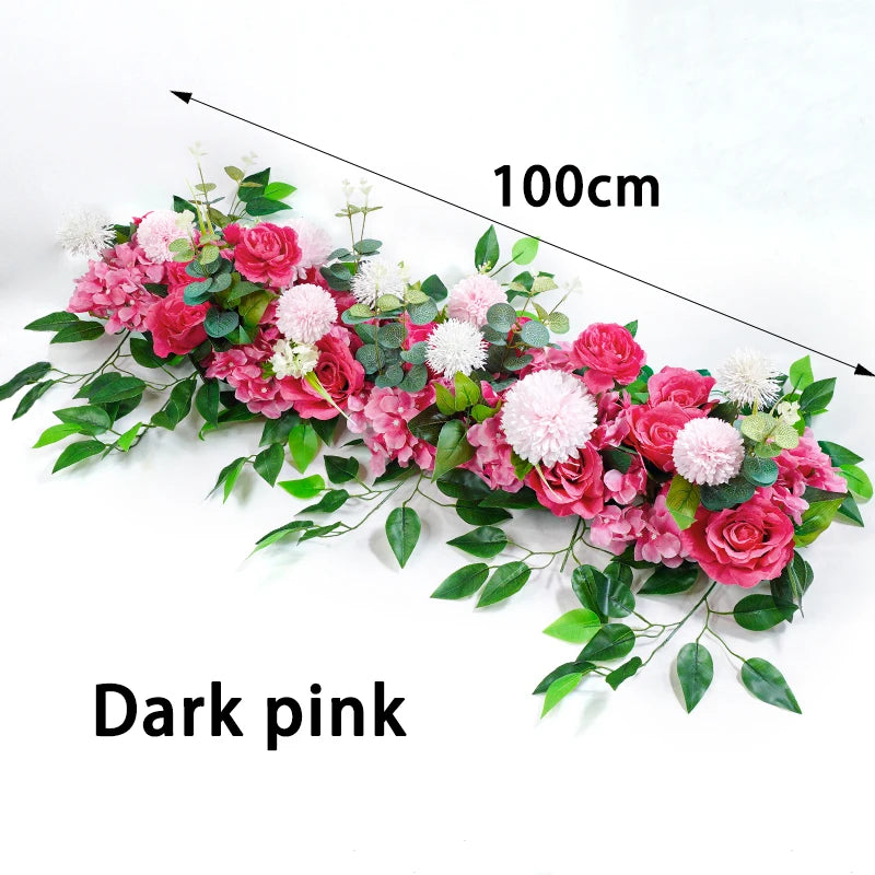 100cm Luxus Künstliche Weiße Rosen – Elegantes Kunstblumen-Arrangement für Hochzeitstische, Rückwände, Bögen & Bühnen Dekoration Kaufschwan®