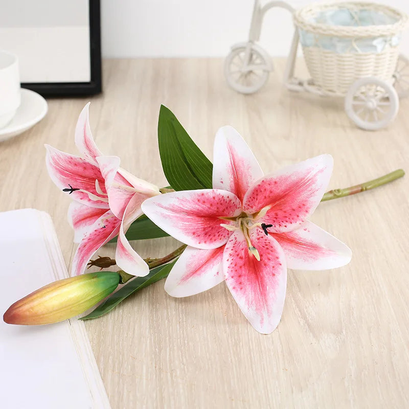 41cm Künstliche Lilien – Realistischer Lilienstrauß für Hochzeit, Zuhause, Hotel, Restaurant, Büro & Gartendekoration Kaufschwan®