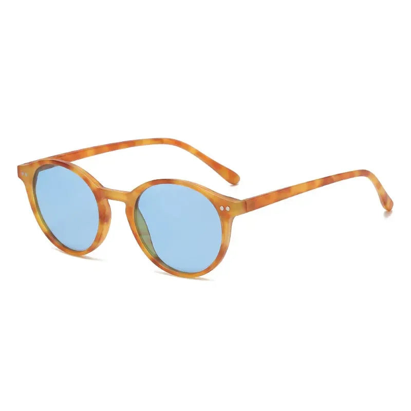 Runde Polarisierte Retro-Sonnenbrille – Klassische Sonnenbrille mit Leopardenmuster, Schwarzen Gläsern und UV400-Schutz für Damen und Herren Kaufschwan® Design 5