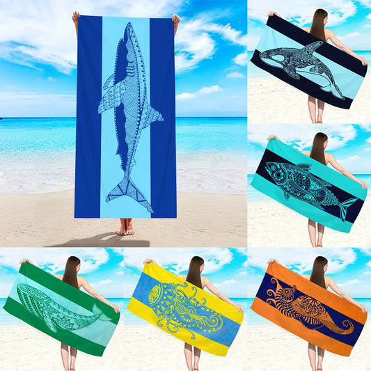 Großes Strandtuch aus Ultrafeiner Mikrofaser – Schnell Trocknend & Saugfähig | Multifunktionales Schwimm- & Reisetuch Kaufschwan®