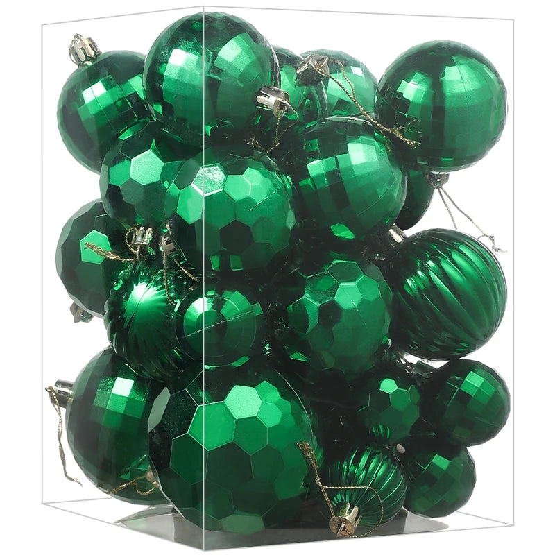 30 Stück Weihnachtskugeln – 4/6/8CM Bruchsichere Kunststoff Kugeln | Weihnachtsbaum Deko für Zuhause & Neujahr Kaufschwan® Grün 4-8cm