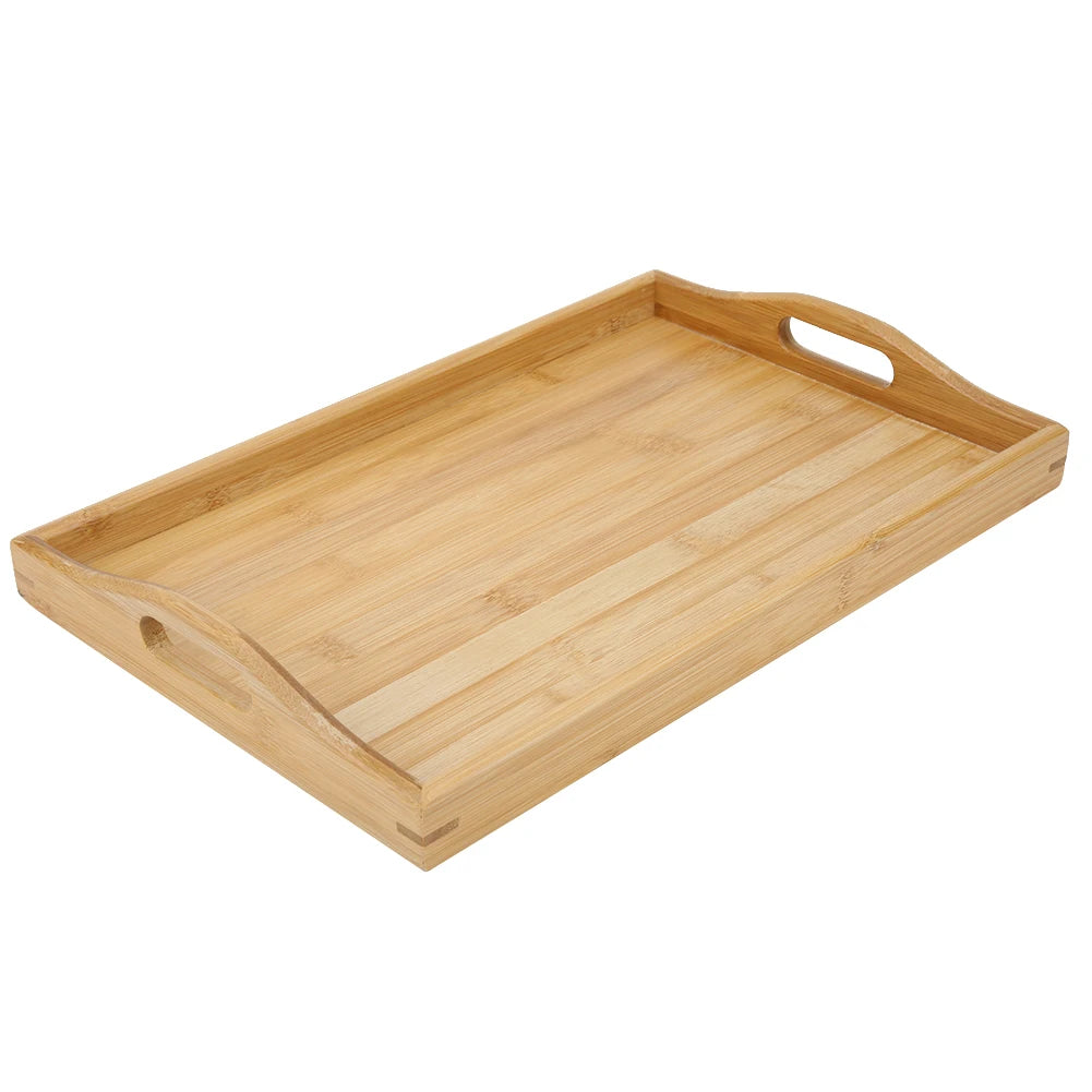 Bambus Tee-Tablett 38×25×5cm – Chinesisches Tee-Serviertablett für Teetassen, Multifunktionales Serviertablett für Zuhause & Gastronomie Kaufschwan®