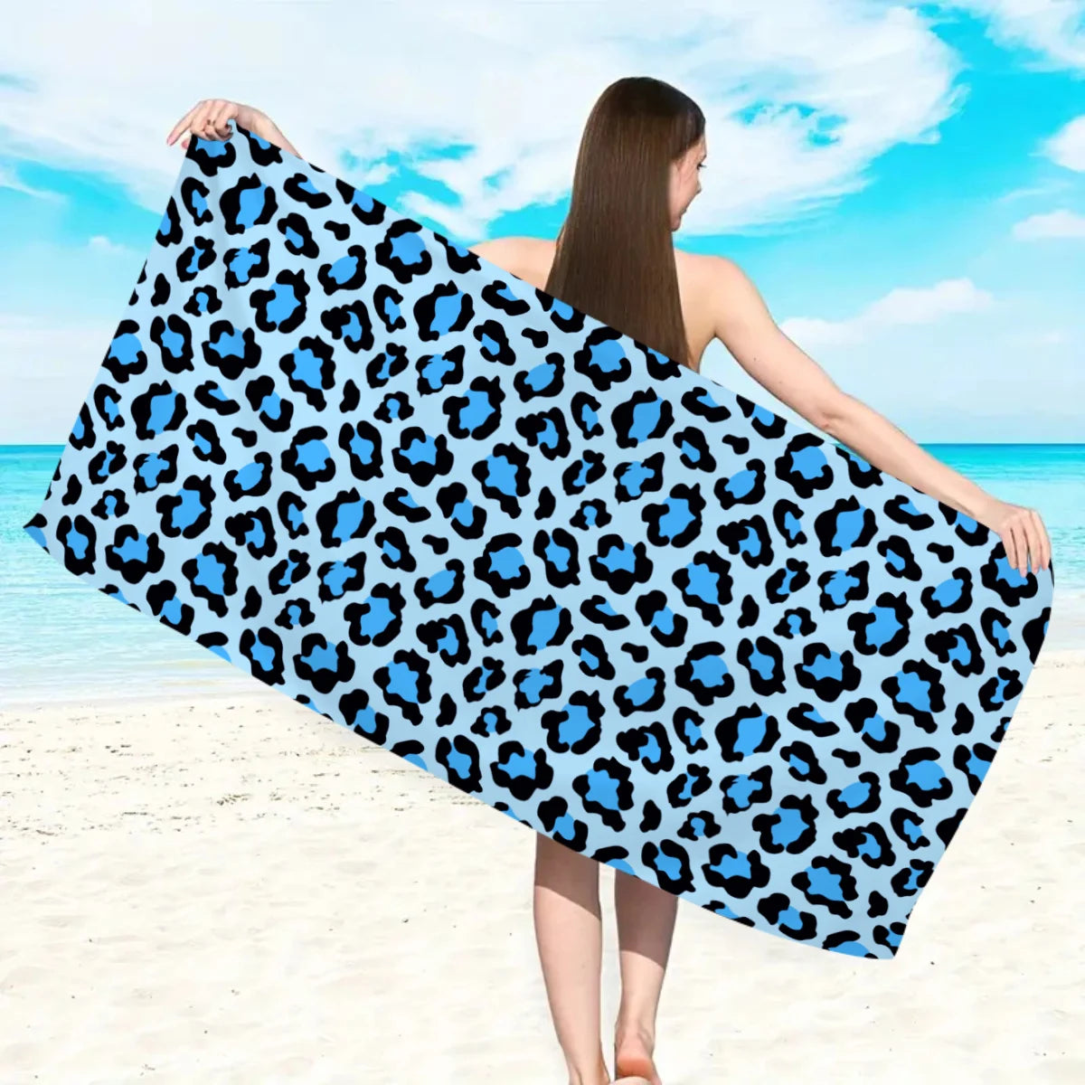 Modisches Strandtuch mit Leopardenmuster – Schnell Trocknend & Saugfähig | Multifunktionales Mikrofaser Handtuch für Sport, Schwimmen & Yoga Kaufschwan®