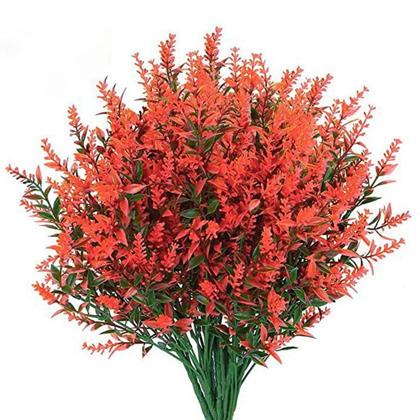 Künstliches Lavendelgras aus Kunststoff – Kunstblume für Hochzeit, Zuhause, Garten & Vasen Dekoration | DIY & Fotorequisiten Kaufschwan® Orange