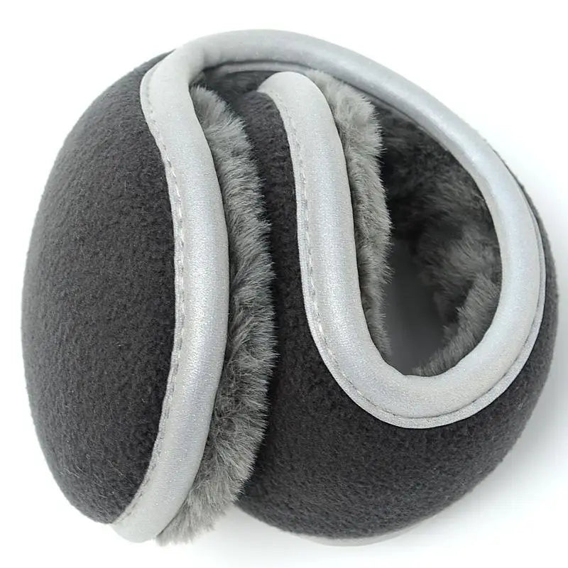 Unisex Faltbare Reflektierende Winter Ohrwärmer – Damen & Herren Warme Earmuffs mit Reflektorband für Outdoor-Sicherheit Kaufschwan® Grau