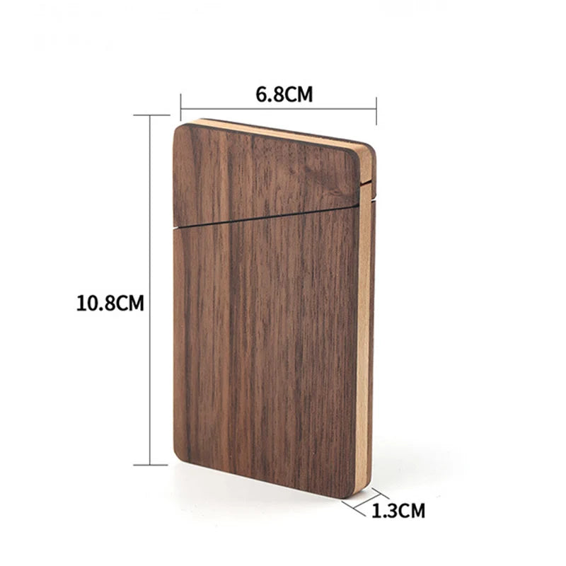 Holz Visitenkartenetui – Tragbarer Kartenhalter aus Walnussholz mit Magnetverschluss | ID & Namenskartenhülle für Damen & Herren Büro Kaufschwan®