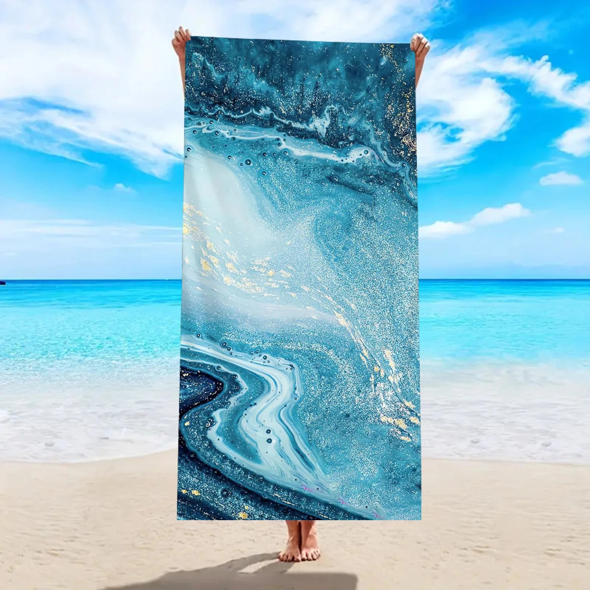 Ultrafeines Mikrofaser Schnell Trocknendes Strandtuch – Saugfähiges Handtuch für Sport, Schwimmen & Duschräume Kaufschwan® Design 3 150x75cm