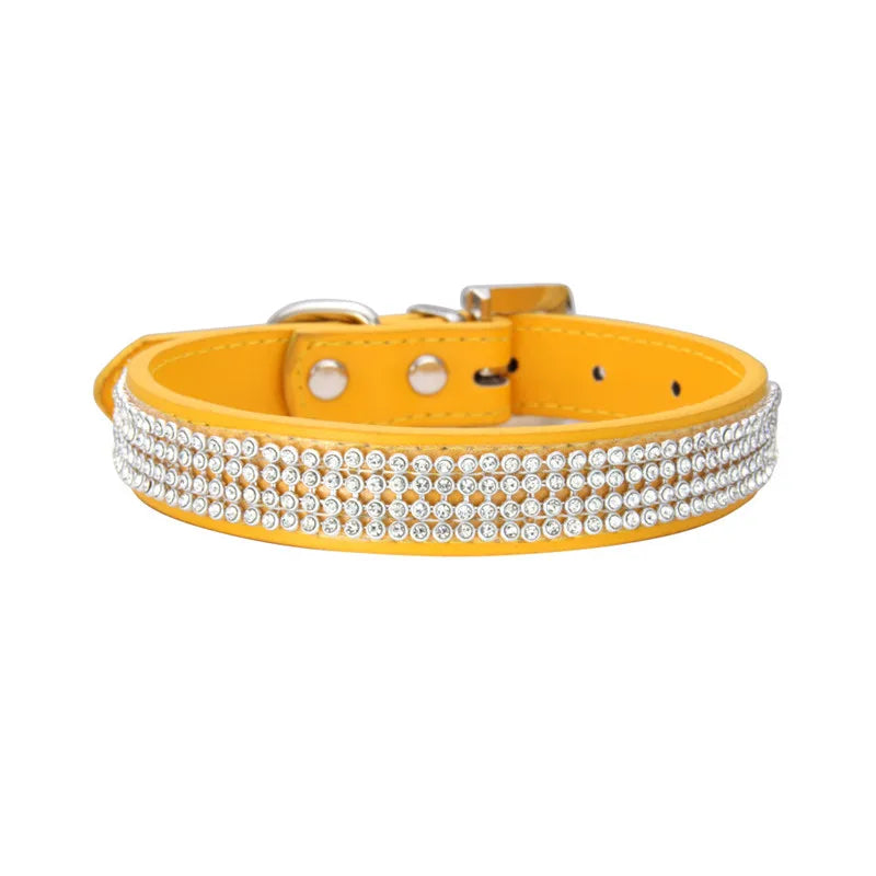 Wildleder Kristall Strass Hundehalsband Verstellbar Glitzer Halsband mit Zinklegierung Schnalle für Kleine Hunde Katzen Kaufschwan®