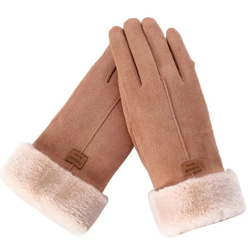Damen Winterhandschuhe – Warme Touchscreen Thermo-Handschuhe mit Fleece-Futter | Winddichte Weiche Handschuhe für Outdoor & Wandern Kaufschwan® Khaki