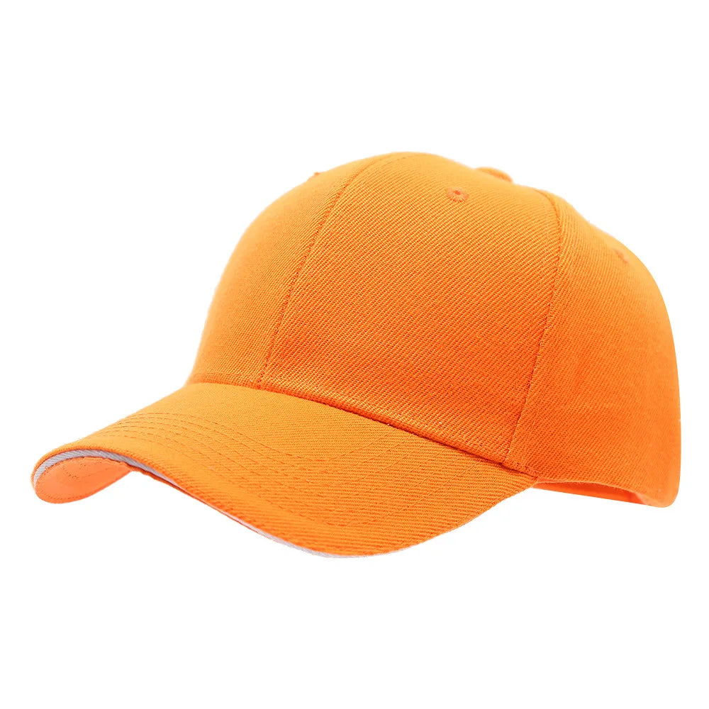 Klassische Baseballkappe | Herren & Damen Freizeit Einfarbige Kappe | Outdoor Reise Mode Baseballcap Kaufschwan® Orange Einstellbar