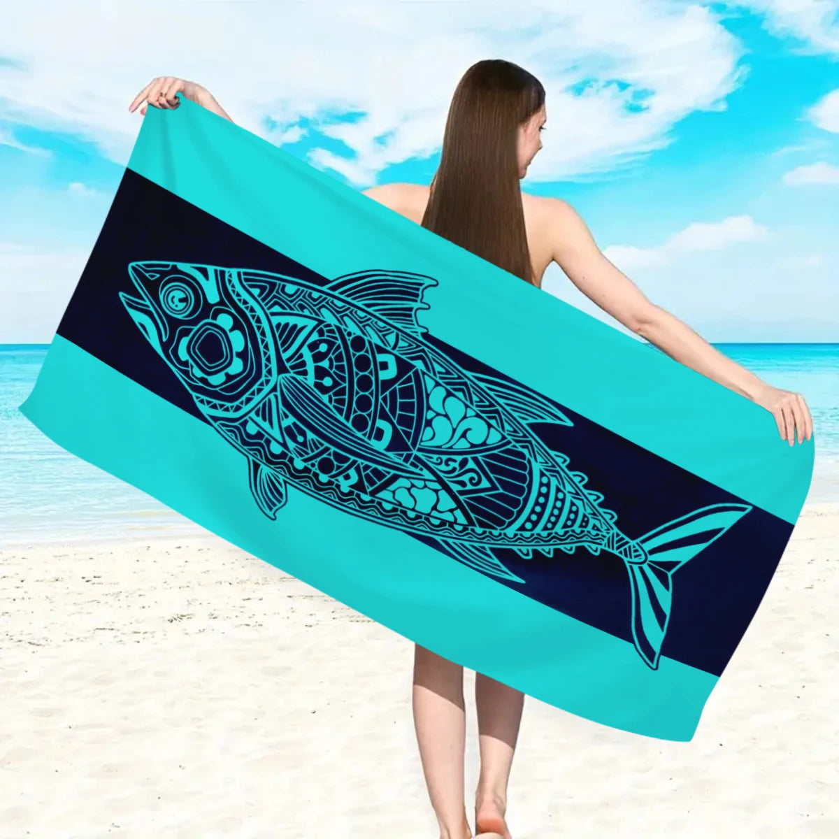 Großes Strandtuch aus Ultrafeiner Mikrofaser – Schnell Trocknend & Saugfähig | Multifunktionales Schwimm- & Reisetuch Kaufschwan®