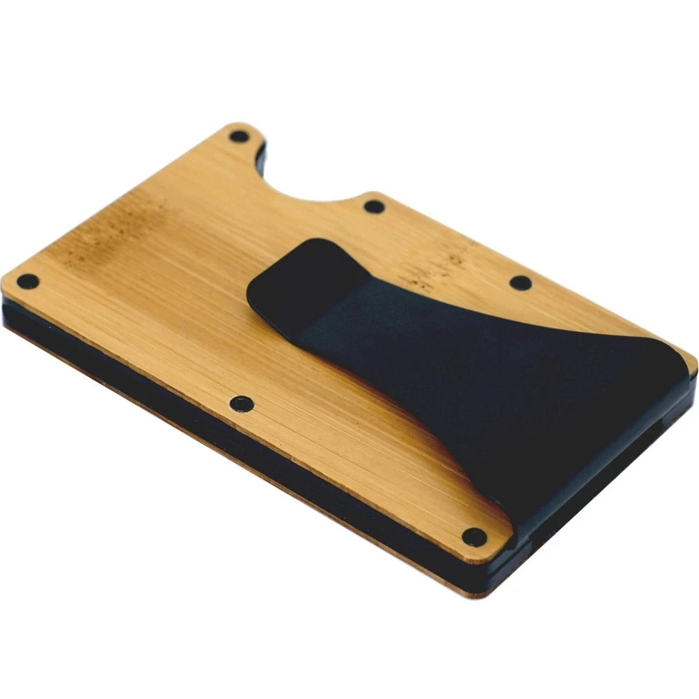 Minimalistische Geldbörse für Herren – Schlanke Aluminium Geldklammer mit RFID Schutz | Fronttaschen Metall Kartenhalter Kaufschwan®