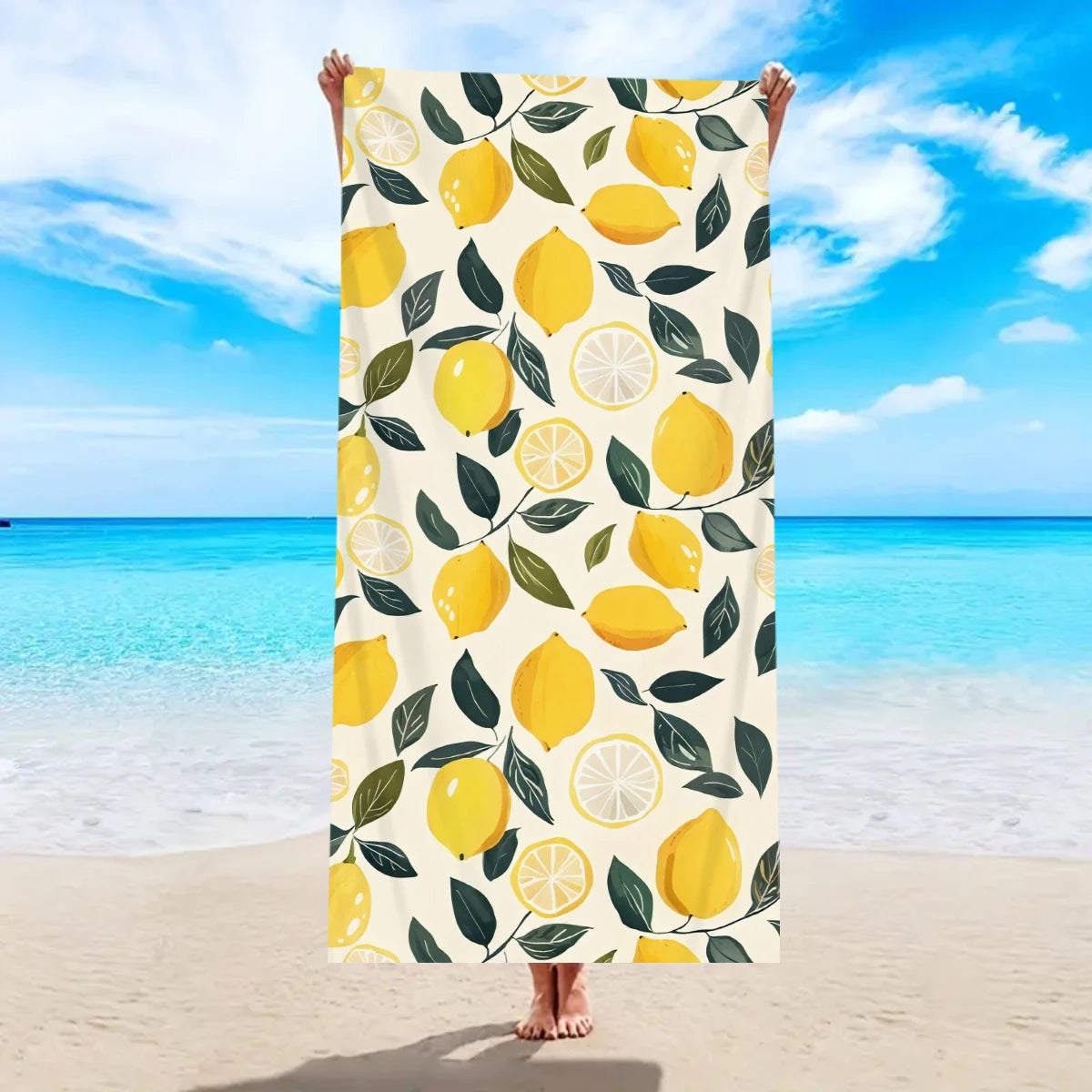 Großes Strandtuch mit Früchte-Print – Ultrafeines Mikrofaser Handtuch | Schnell Trocknend & Saugfähig für Strand, Urlaub & Camping Kaufschwan® Design 5 150x75cm