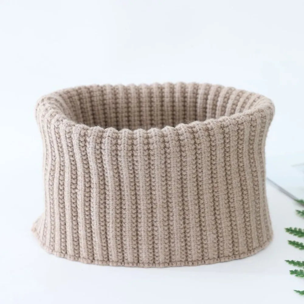 Gestrickter Halswärmer – Winddichter Warmer Winter Schal für Damen & Herren | Dickes Gestricktes Kälteschutz Schlauchtuch Kaufschwan® Hellbraun